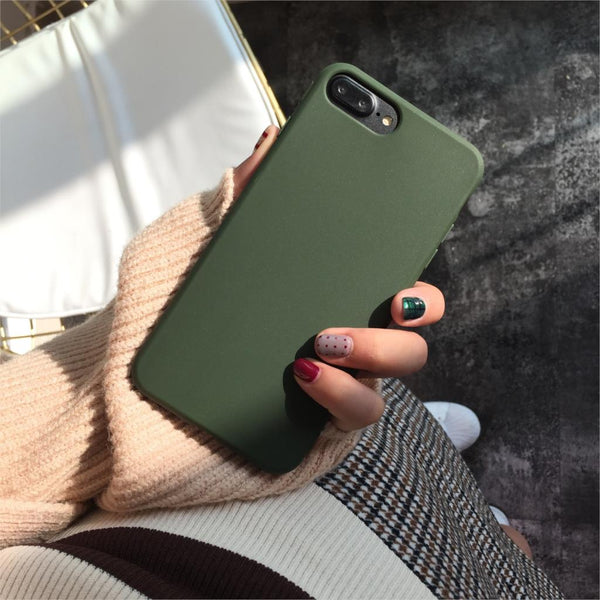 For iPhone XS max /8 /7 + Case soft TPU fundas army green sillicon phone cover - Lockman Store