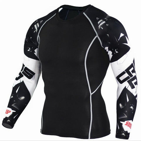 Mens Compression Shirts 3D Teen Wolf Jerseys Long Sleeve T Shirt Fitness Men Lycra MMA Workout T-Shirts Tights Brand Clothing - Lockman Store