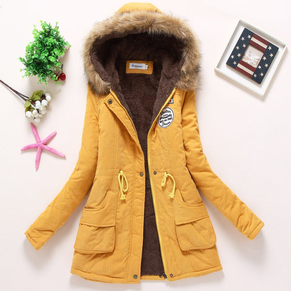 New winter military coats women cotton wadded hooded jacket xxxl long parka - Lockman Store