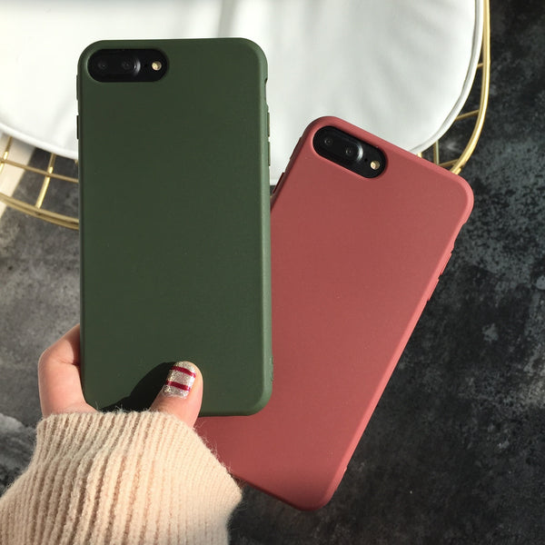 For iPhone XS max /8 /7 + Case soft TPU fundas army green sillicon phone cover - Lockman Store