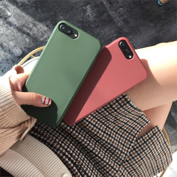 For iPhone XS max /8 /7 + Case soft TPU fundas army green sillicon phone cover - Lockman Store