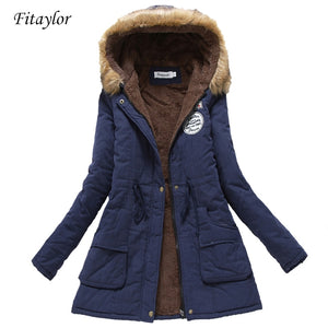 New winter military coats women cotton wadded hooded jacket xxxl long parka - Lockman Store